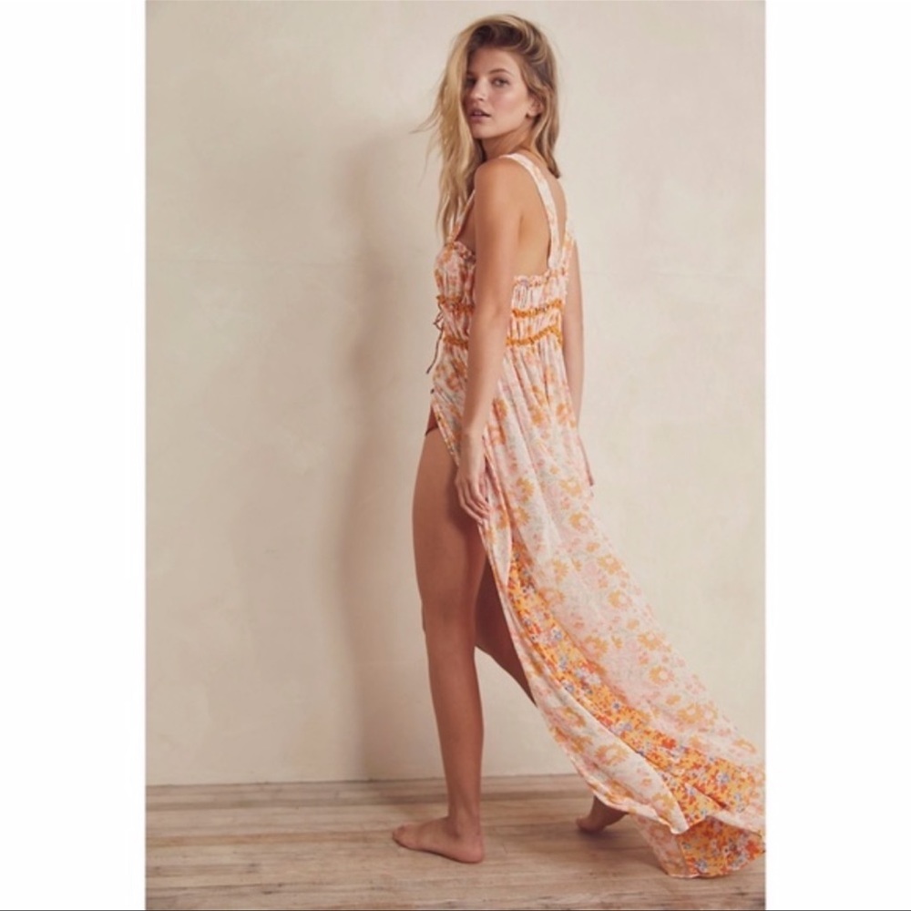 NEW Free People Dance with Me Printed Maxi Dress Ivory Combo Small - Picture 7 of 8